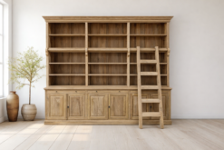 Teak boekenkast met ladder
