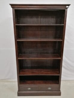 Koloniale Teak Boekenkast 117 cm - Oud Hout met Laden - Afbeelding 2