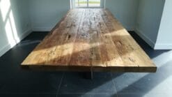 Teakhouten Eettafel Spinpoot Staal - 300 x 100 cm (5 cm) - Afbeelding 3