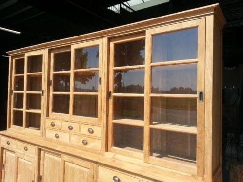 Teak Buffetkast 280 cm - Modulaire Houten Vitrinekast 6D - Afbeelding 2