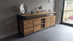 Industrieel Teak Dressoir Oud Hout - 230 x 50 x 90 cm Maatwerk - Afbeelding 3
