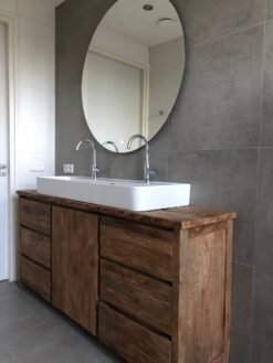 Grof Teakhouten Badkamermeubel Oud Teak - 180 x 50 cm