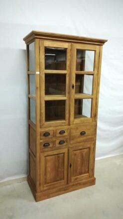 Teak vitrinekast 100cm
