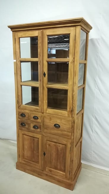 Teak vitrinekast 100cm - Afbeelding 2