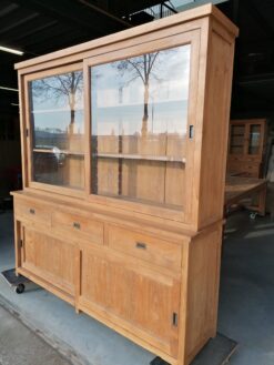 Teakhouten Buffetkast Oud Teak Vitrine - 200 x 215 cm - Afbeelding 4