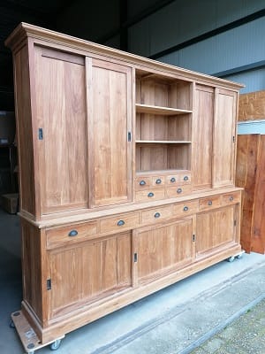 Grote Teakhouten Buffetkast Schuifdeuren - 290 cm - Afbeelding 2