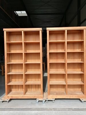 Teak Vakkenkast Oud Hout - Open Boekenkast 125 x 35 x 234