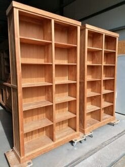Teak Vakkenkast Oud Hout - Open Boekenkast 125 x 35 x 234 - Afbeelding 2
