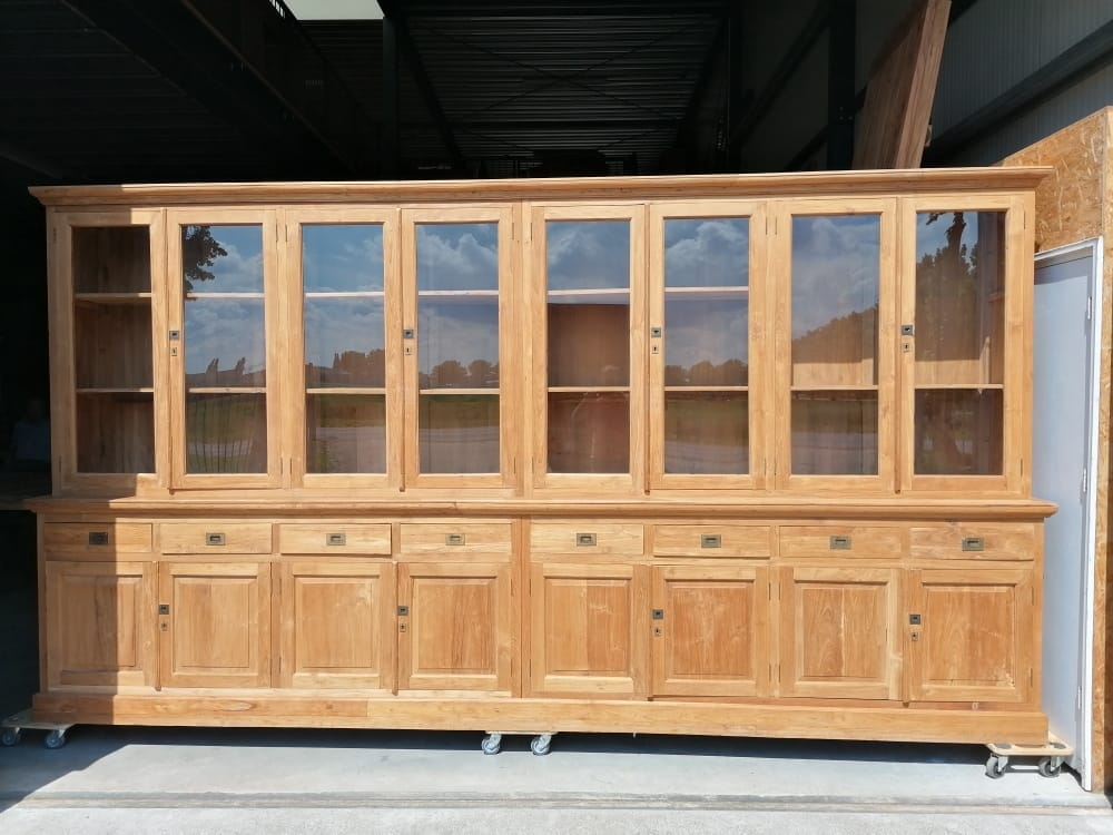 Grote Teakhouten Buffetkast Wandkast - 400 x 220 cm