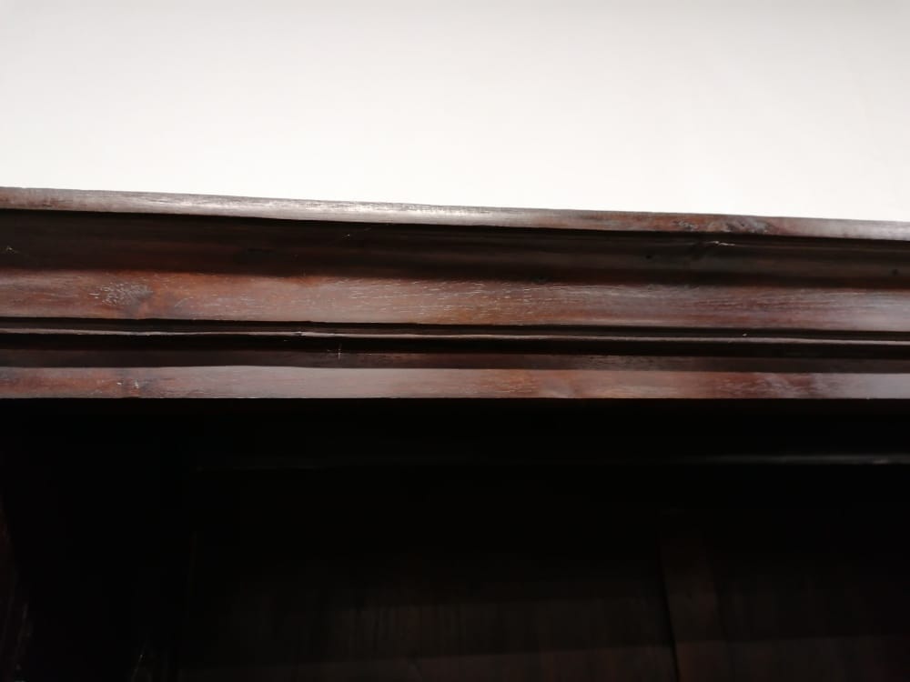 Koloniale Teak Boekenkast 117 cm - Oud Hout met Laden - Afbeelding 3