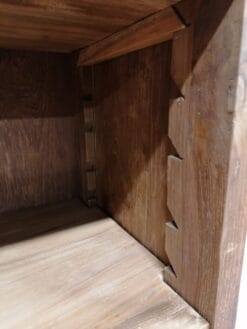 Teak Boekenkast Met Deuren - Oud Houten Kast 110 cm - Afbeelding 4