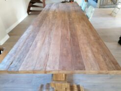 Landelijke Teakhouten Kloostertafel Oud Teak - 350 x 120 cm - Afbeelding 2