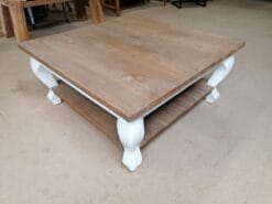 Queen Ann Teak Salontafel 100x100 cm - Met Onderplank Hout - Afbeelding 3