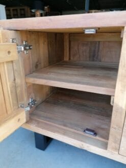 Teak Nachtkastjes Industrieel - Oud Houten Kastje Zwart - Afbeelding 5