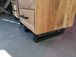 Teak Nachtkastjes Industrieel - Oud Houten Kastje Zwart - Afbeelding 6