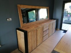 Industrieel Teakhouten Dressoir Oud Teak - 250 x 50 cm - Afbeelding 2