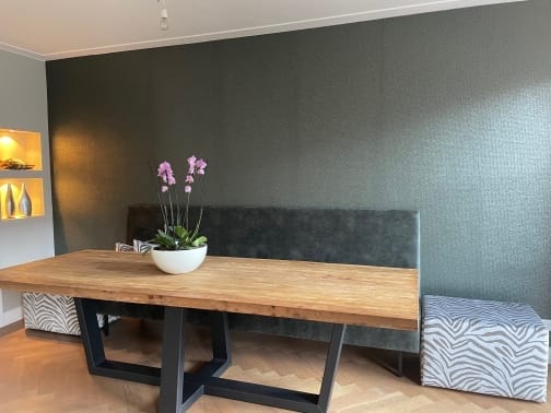 Industriële Teakhouten Eettafel Staal - 270 x 100 cm - Afbeelding 2