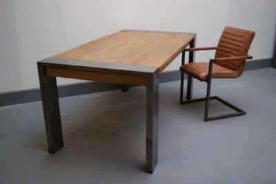 Industrial Teak Tafel Oud Hout - Industriele Eettafel