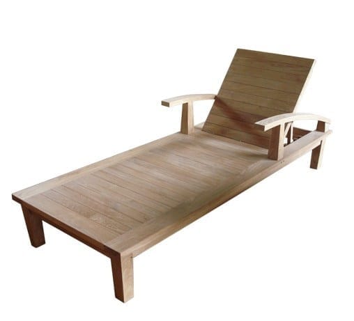 Teakhouten Ligbed met Kussen - 210 x 80 cm Verstelbaar