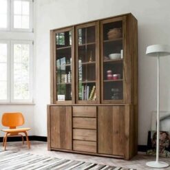 Strak Teak Vitrinekast