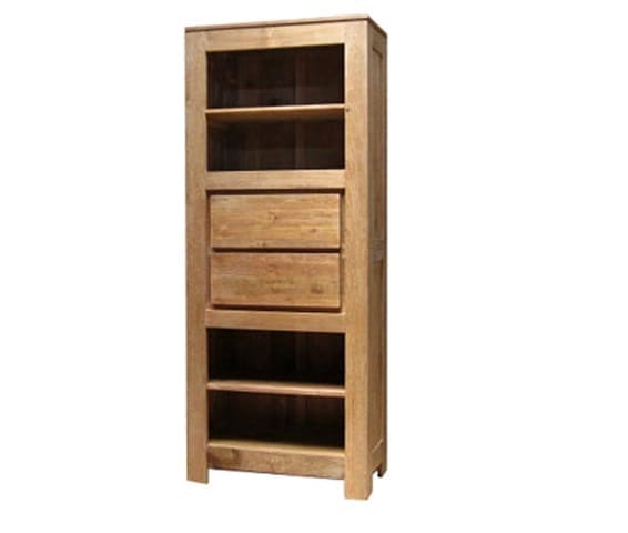 Strakke Teak Boekenkast - Modern Teakhouten Vakkenkast 2L