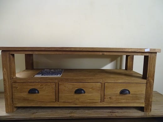 Compact Teakhouten TV Meubel Oud Teak - 130 x 20 cm vak