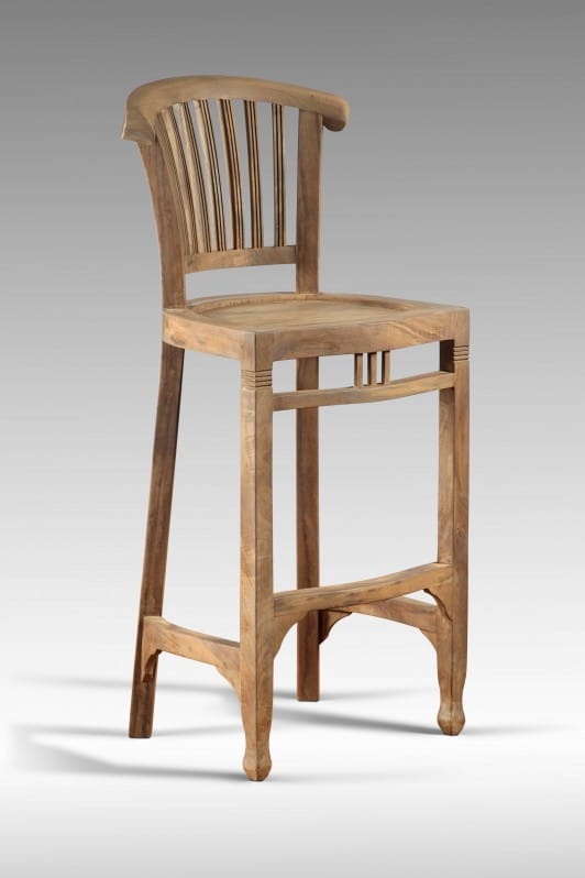 Teak Barkruk Ivy 72 cm - Massief Houten Hoge Barstoel