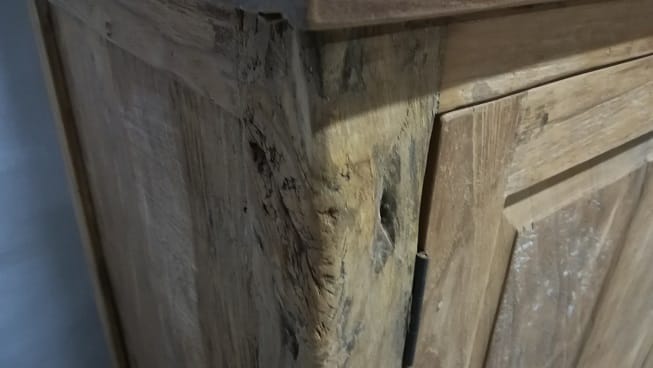 Grof Houten Teak Dressoir Oud Teak - 200 cm (5 cm dik) - Afbeelding 2