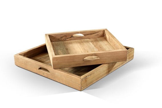 Teak Dienblad - Massief Houten Serveren En Decoratie Tray