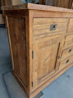 Teak Dressoir 150 cm - Oud Houten Opbergkast 5 Laden 2D - Afbeelding 5