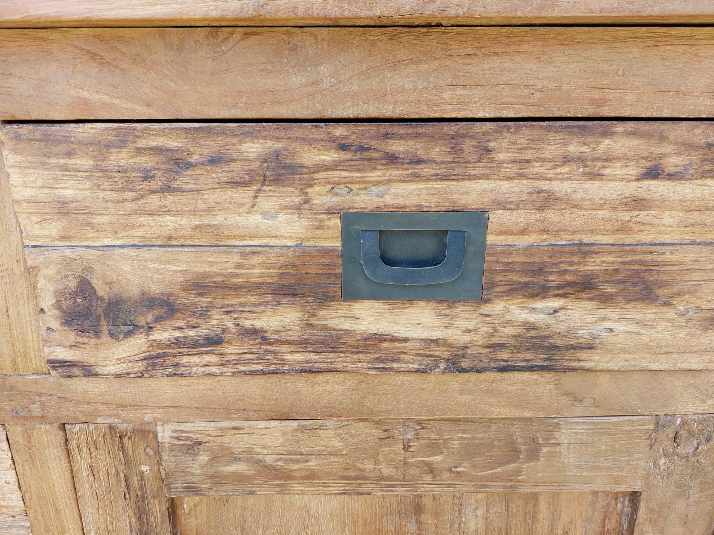 Teak Dressoir 150 cm - Oud Houten Opbergkast 5 Laden 2D - Afbeelding 4