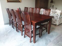 Eettafel Koloniaal Teakhout Tapse Poot - 240 x 100 cm