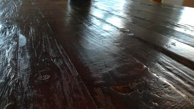 Rustieke Koloniale Eettafel Oud Teak - 240 cm (5 cm dik) - Afbeelding 2