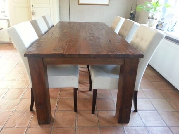 Grove Rustieke Koloniale Teak Eettafel - 220 x 100 cm