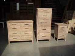 Maatwerk teak ladenkasten