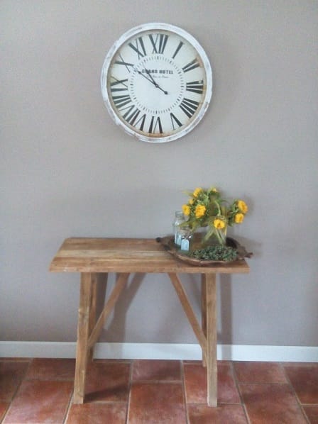 Landelijke Teakhouten Wandtafel Oud Teak - 100 x 35 cm