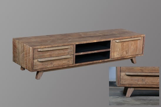 Retro Teak TV Meubel 170 cm - Vintage Design Hout Kast