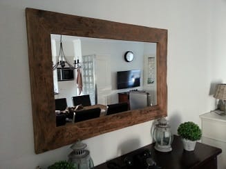 Rustiek teak spiegel
