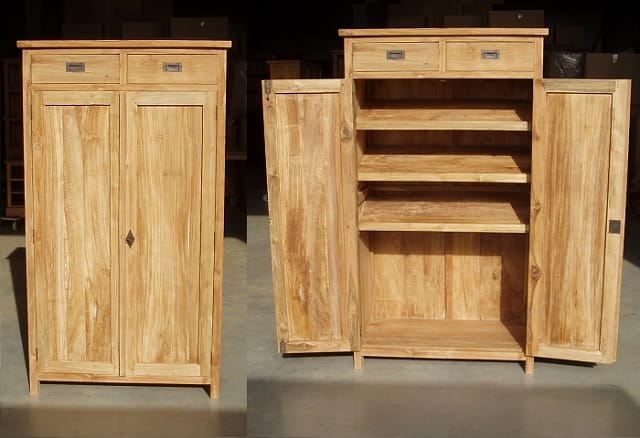 Teakhouten Schoenenkast op Maat - 80 x 45 x 120 cm