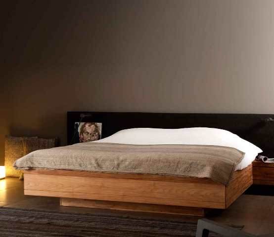 Modern Teak Ledikant - Massief Hout Strak Vormgegeven Bed