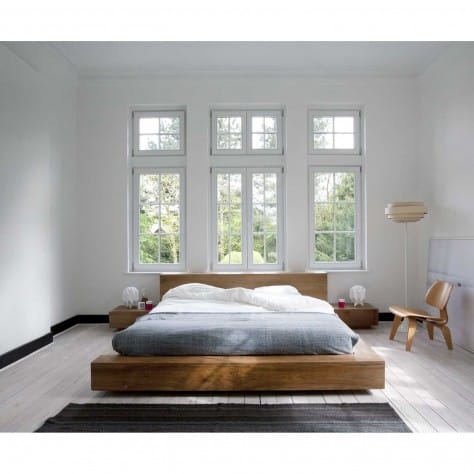 Modern Teak Ledikant - Massief Hout Strak Design Bed