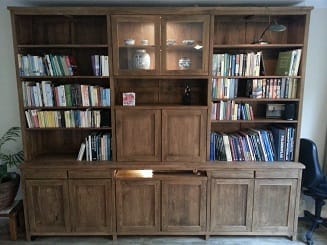 Teak Wandmeubel Boekenkast Bureau - 240 x 45 x 220 cm - Afbeelding 2