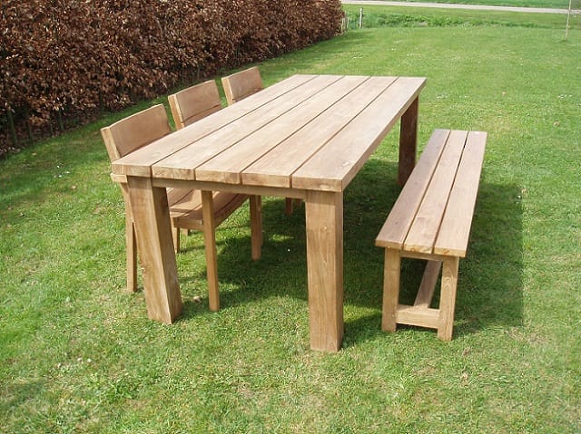 Teak tuinset met stoelen en bank