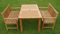 Teak tuintafel met 2 tuinbanken