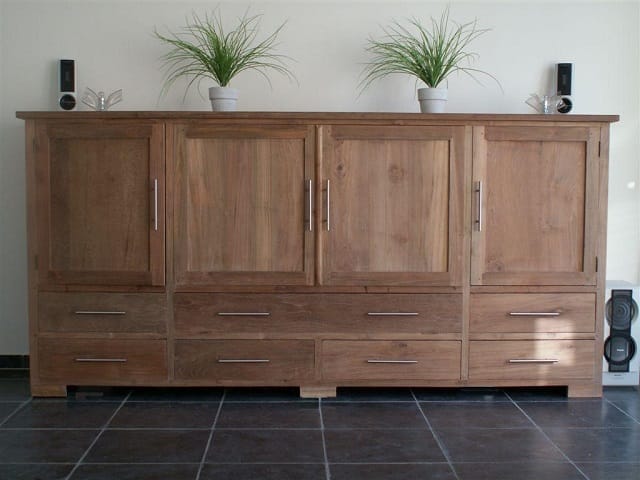Teak TV Dressoir Hoog Model Nis - 200 x 45 x 120 cm
