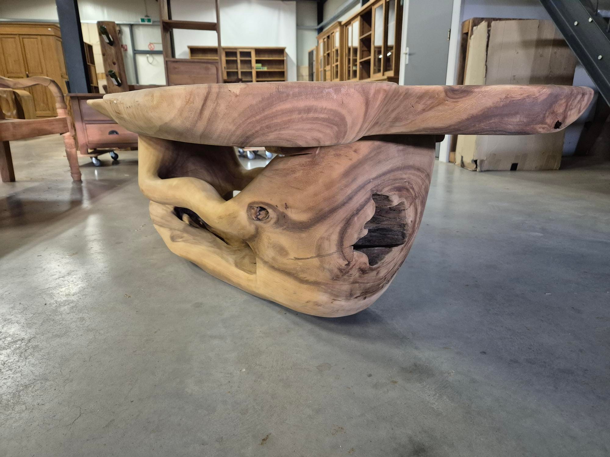 Massief Suar Houten Salontafel 190 cm | Uniek & Robuust - Afbeelding 4