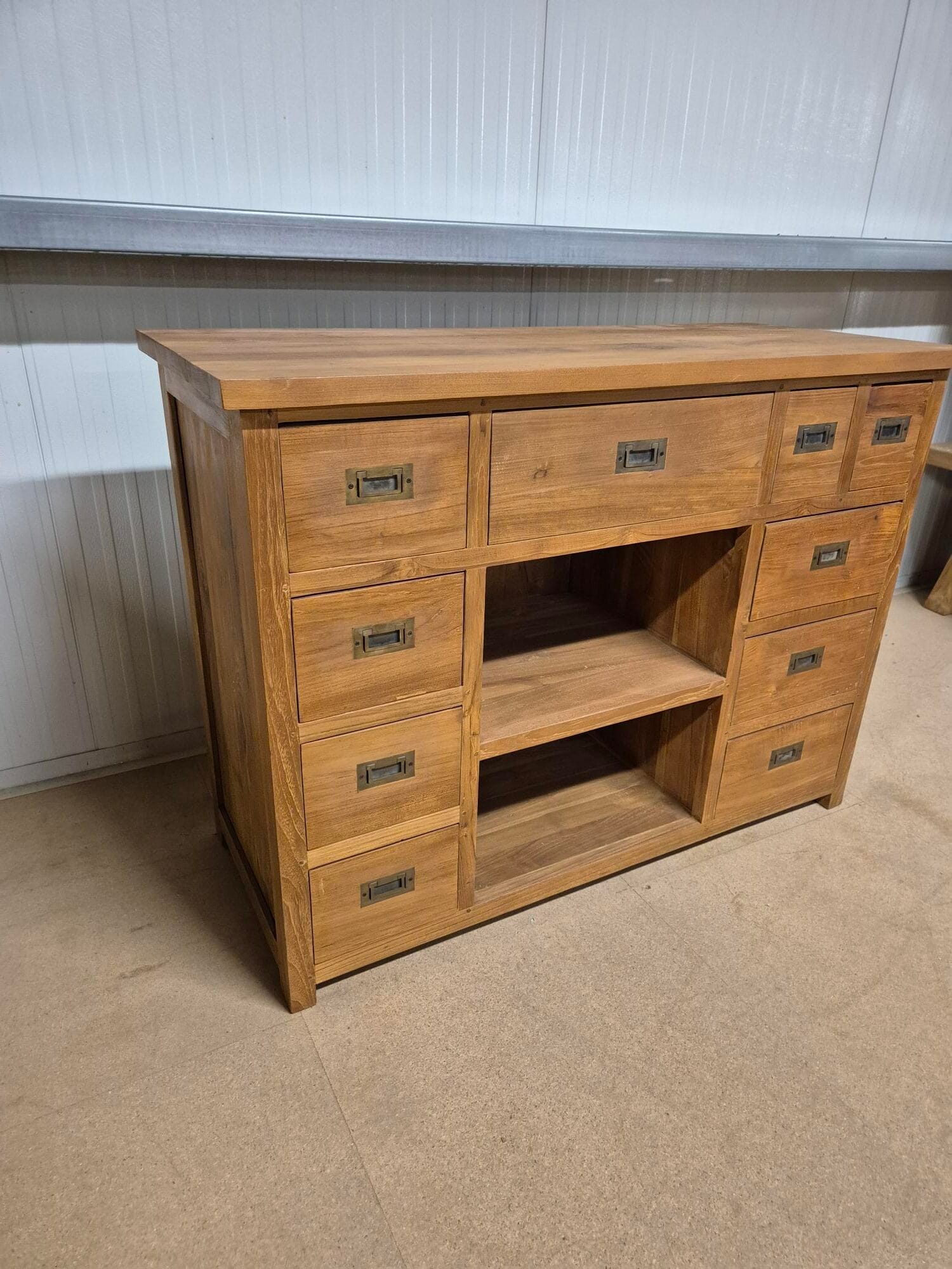 Massief teakhouten tv meubel 120 cm - Afbeelding 2