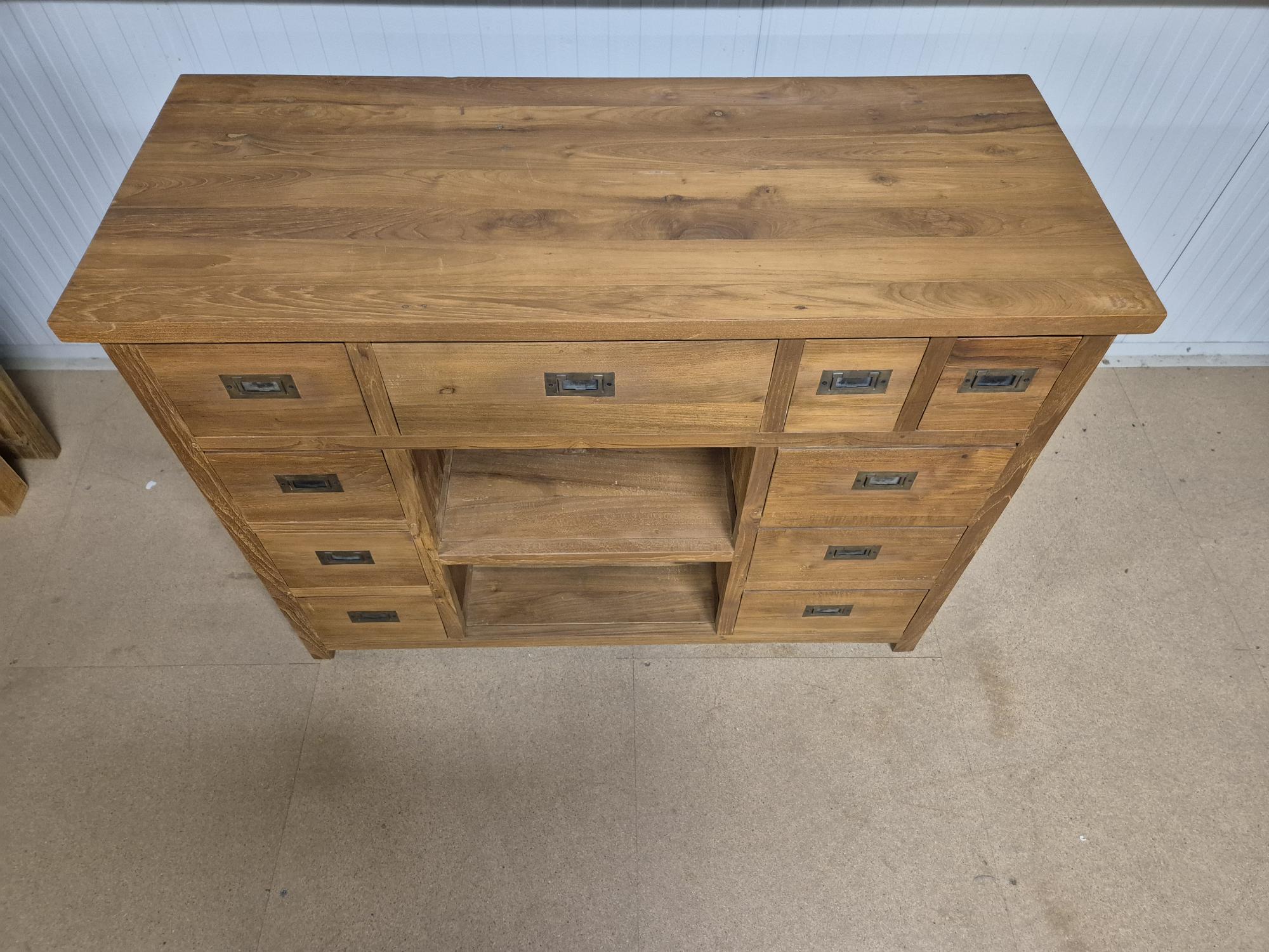Massief teakhouten tv meubel 120 cm - Afbeelding 4